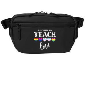 I Promise To Teach Love LGBT Q Pride Proud Ally Teacher Crossbody Pack