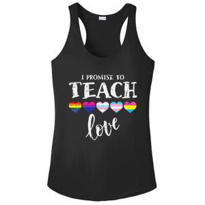 I Promise To Teach Love LGBT Q Pride Proud Ally Teacher Ladies PosiCharge Competitor Racerback Tank