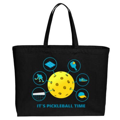 Its Pickleball Time Cotton Canvas Jumbo Tote