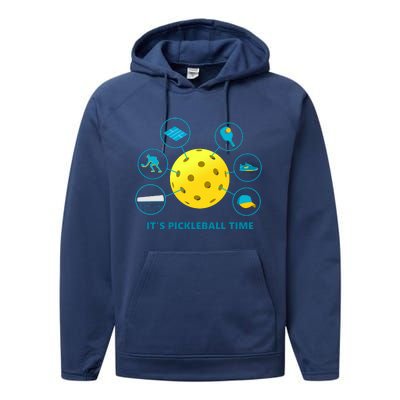 Its Pickleball Time Performance Fleece Hoodie