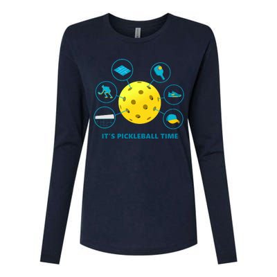 Its Pickleball Time Womens Cotton Relaxed Long Sleeve T-Shirt