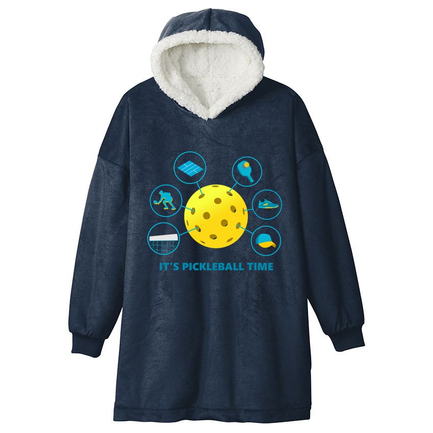 Its Pickleball Time Hooded Wearable Blanket