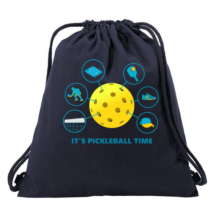 Its Pickleball Time Drawstring Bag