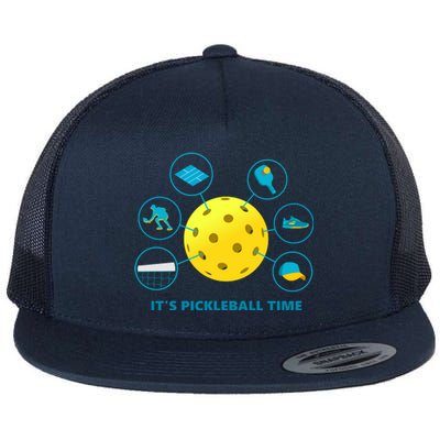 Its Pickleball Time Flat Bill Trucker Hat