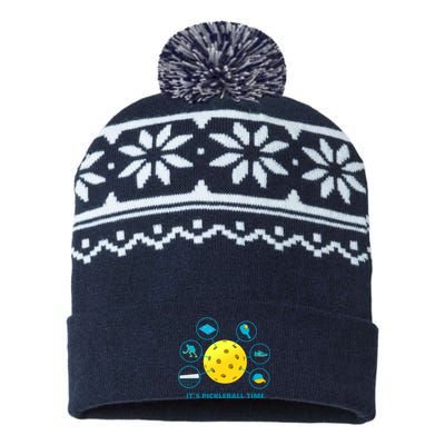 Its Pickleball Time USA-Made Snowflake Beanie