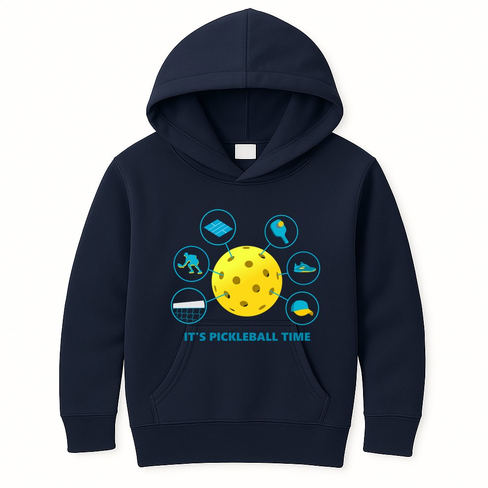 Its Pickleball Time Kids Hoodie