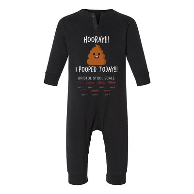 I Pooped Today Love Poop and Pee Adult Humor Infant Fleece One Piece