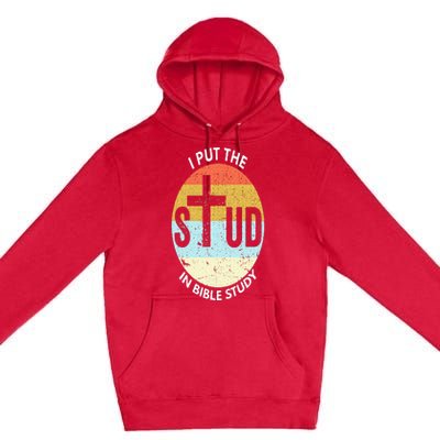 I Put The Stud In Bible Study Funny Bible Study Christian Premium Pullover Hoodie