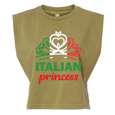 Italian Princess Tiara National Flag Garment-Dyed Women's Muscle Tee