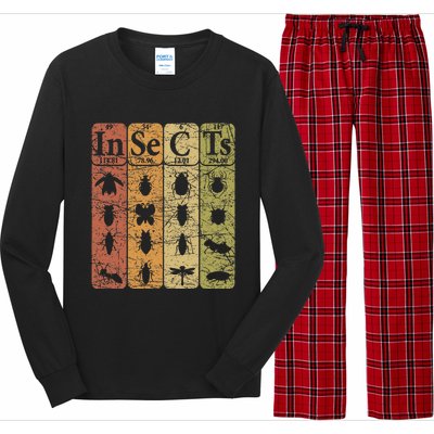 Insects Periodic Table Elements Entomologist Retro Bugs Long Sleeve Pajama Set