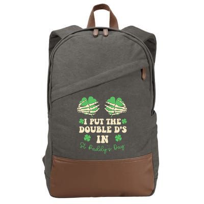 I Put The Double Ds In St Paddys Day Cotton Canvas Backpack