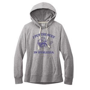 I Put The Sexy In Dyslexia Funny Raccoon Women's Fleece Hoodie