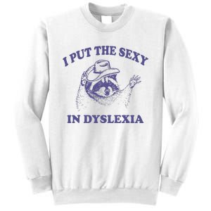 I Put The Sexy In Dyslexia Funny Raccoon Sweatshirt