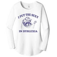 I Put The Sexy In Dyslexia Funny Raccoon Women's Perfect Tri Tunic Long Sleeve Shirt