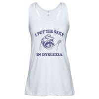 I Put The Sexy In Dyslexia Funny Raccoon Ladies Essential Flowy Tank