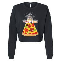 In Pizza We Trust Cropped Pullover Crew