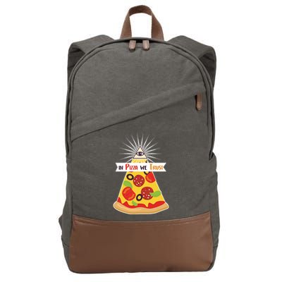 In Pizza We Trust Cotton Canvas Backpack