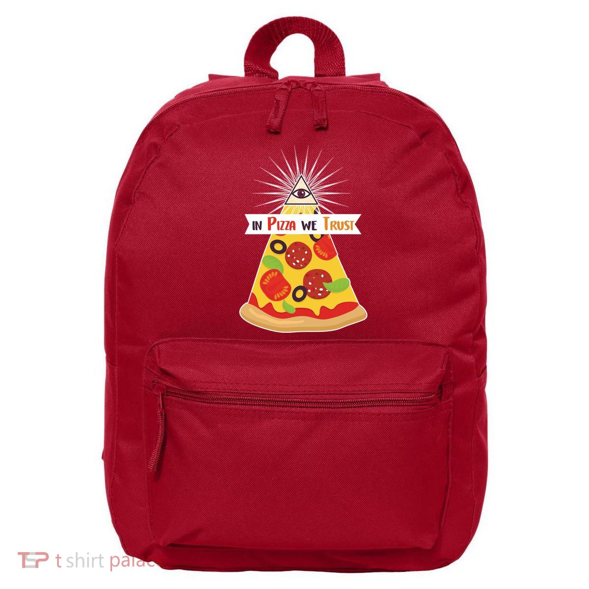In Pizza We Trust 16 in Basic Backpack