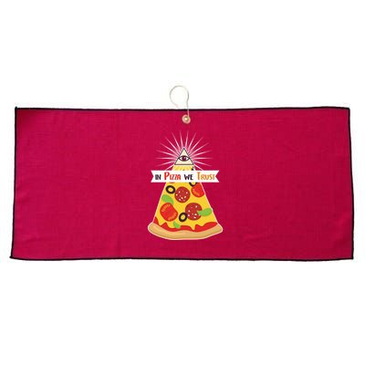 In Pizza We Trust Large Microfiber Waffle Golf Towel
