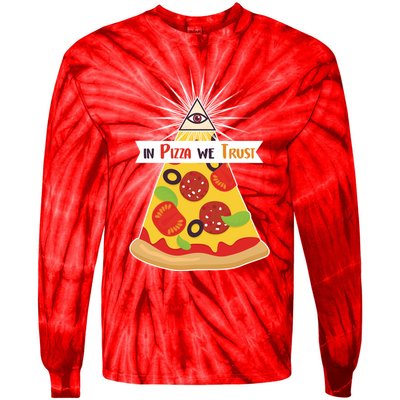 In Pizza We Trust Tie-Dye Long Sleeve Shirt