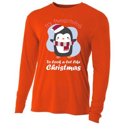 ItS Penguining To Look A Lot Like Christmas Penguin Gift Cooling Performance Long Sleeve Crew