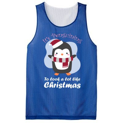 ItS Penguining To Look A Lot Like Christmas Penguin Gift Mesh Reversible Basketball Jersey Tank