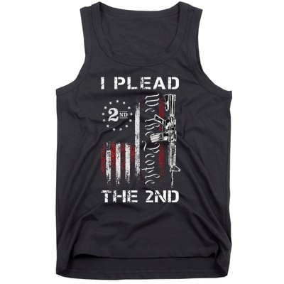 I Plead The 2nd We The People USA Flag AR 15 Rifle Tank Top