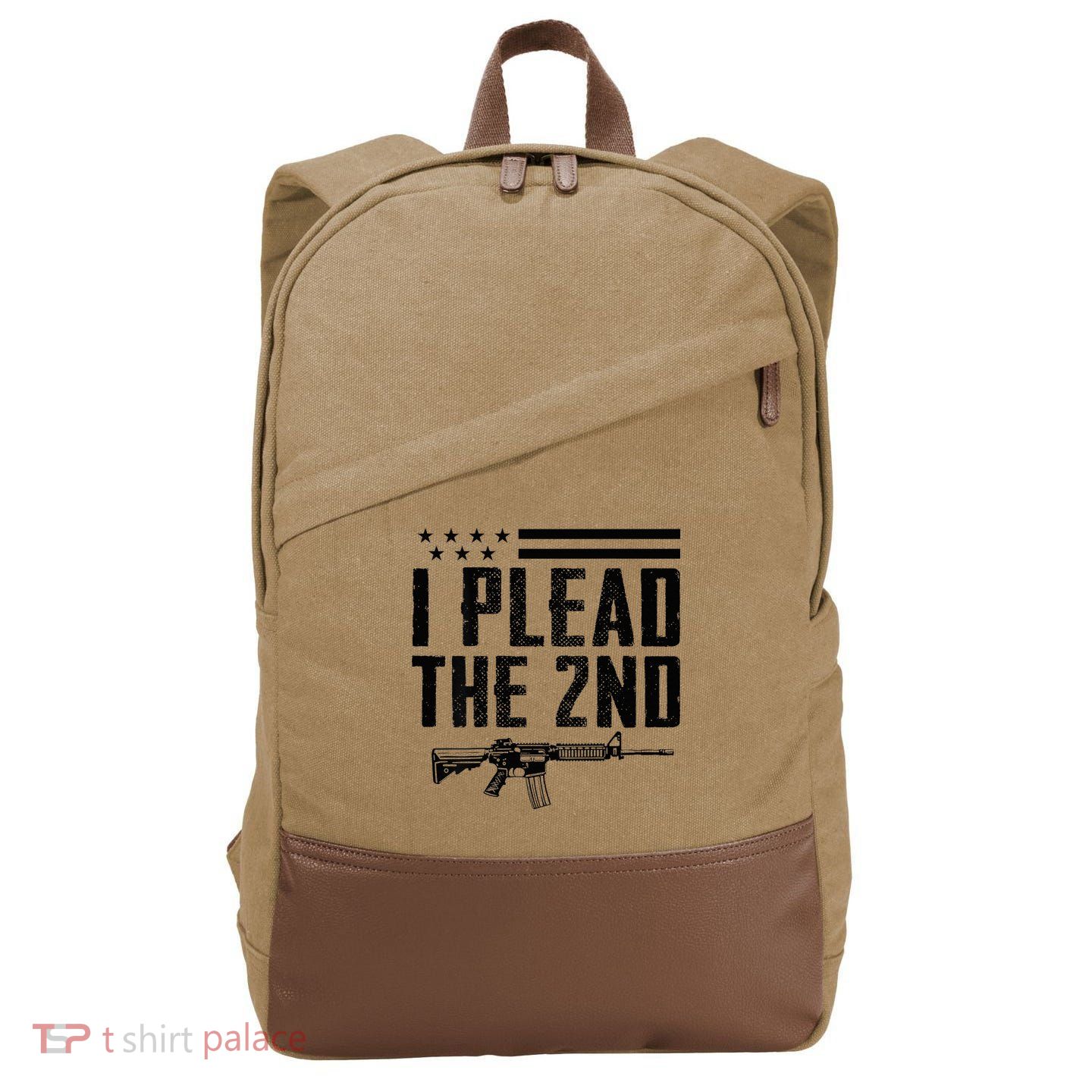 I Plead The 2nd Amendment Pro Gun Ar15 Rifle Cotton Canvas Backpack