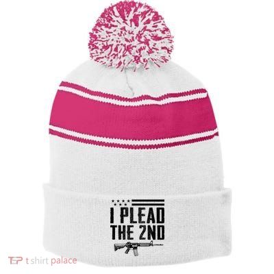 I Plead The 2nd Amendment Pro Gun Ar15 Rifle Stripe Pom Pom Beanie
