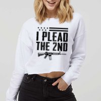 I Plead The 2nd Amendment Pro Gun Ar15 Rifle Cropped Pullover Crew