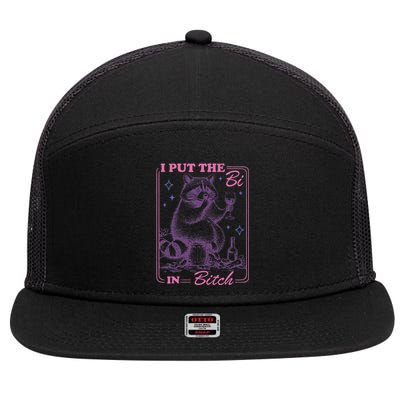 I Put The Bi In Bitch Lgbt Lesbians 7 Panel Mesh Trucker Snapback Hat