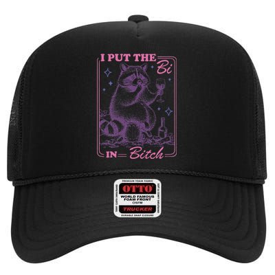 I Put The Bi In Bitch Lgbt Lesbians High Crown Mesh Back Trucker Hat