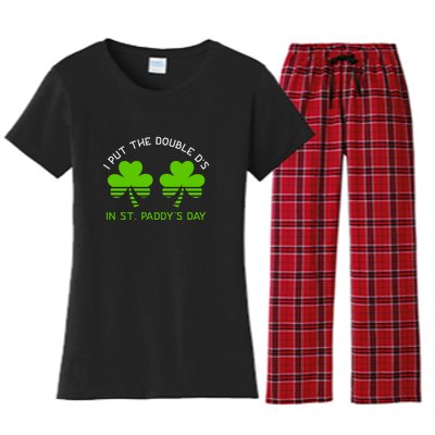 I Put The Double D's In St Paddy's Day Naughty Irish Girl Women's Flannel Pajama Set