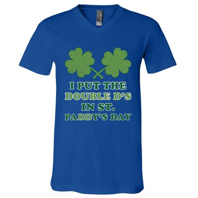 I Put The Double Ds In St Paddys Day Funny St Patricks Boobs Gift V-Neck T-Shirt