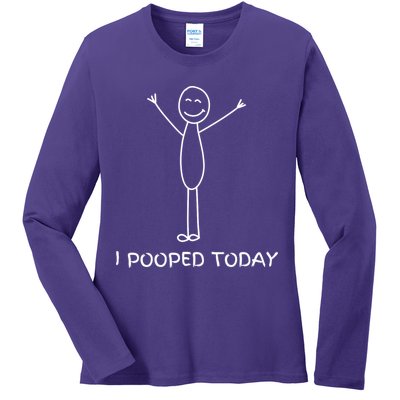 I Pooped Today Funny Poop Ladies Long Sleeve Shirt