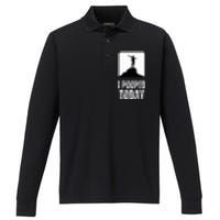 I Pooped Today Performance Long Sleeve Polo