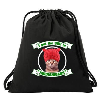 I Put The She In Shenanigans T St PaddyS Day Edition Drawstring Bag
