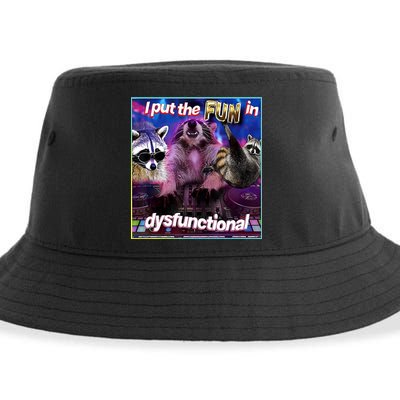 I Put The Sun Dysfunctional Racoon Meme Sustainable Bucket Hat