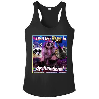 I Put The Sun Dysfunctional Racoon Meme Ladies PosiCharge Competitor Racerback Tank