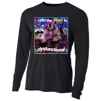 I Put The Sun Dysfunctional Racoon Meme Cooling Performance Long Sleeve Crew