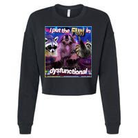 I Put The Sun Dysfunctional Racoon Meme Cropped Pullover Crew