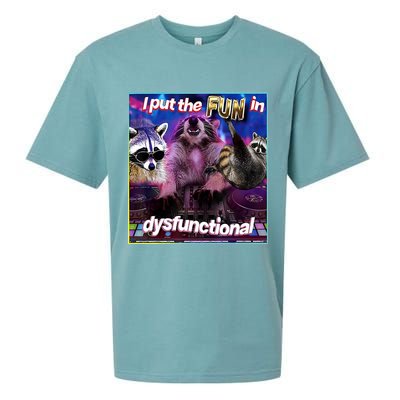 I Put The Sun Dysfunctional Racoon Meme Sueded Cloud Jersey T-Shirt