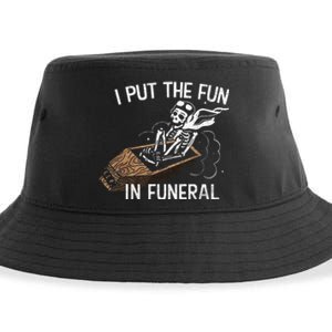 I Put The Fun In Funeral Skeleton Sustainable Bucket Hat