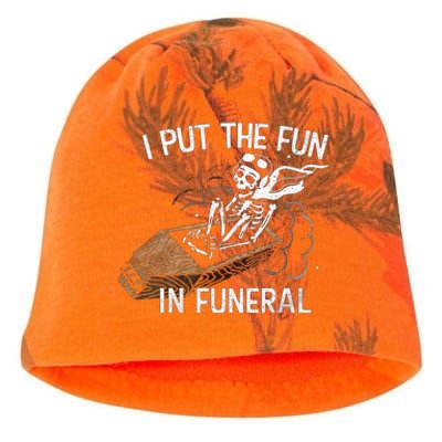 I Put The Fun In Funeral Skeleton Kati - Camo Knit Beanie