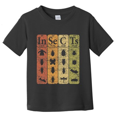 Insects Periodic Table Elements Entomologist Retro Bugs Toddler T-Shirt