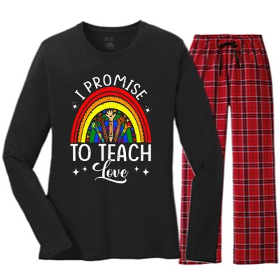 I Promise To Teach Love Diversity Equality and LGBt Women's Long Sleeve Flannel Pajama Set 