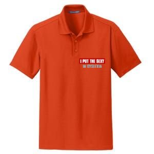 I PUT THE SEXY IN DYSLEXIA Funny Sarcastic Playful Witty Dry Zone Grid Polo