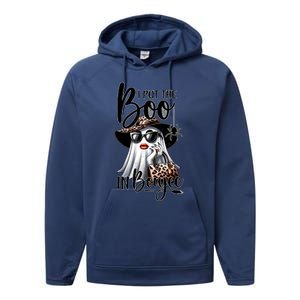 I Put The Boo In Boujee Halloween Cute Lady Ghost Girl Women Performance Fleece Hoodie