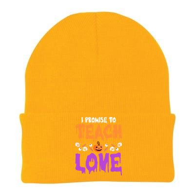 I Promise To Teach Love Lazy Halloween Costume Cool Teacher Gift Knit Cap Winter Beanie