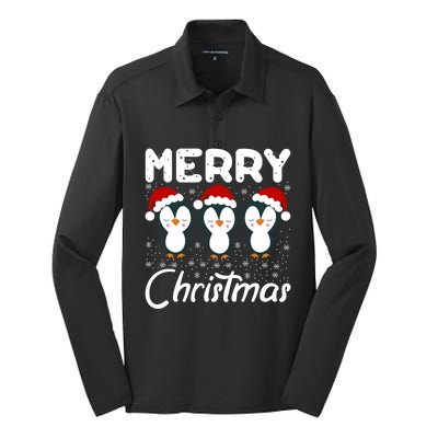 It's Penguingifting To Look A Lot Like Christmas Xmas Penguin Gift Silk Touch Performance Long Sleeve Polo